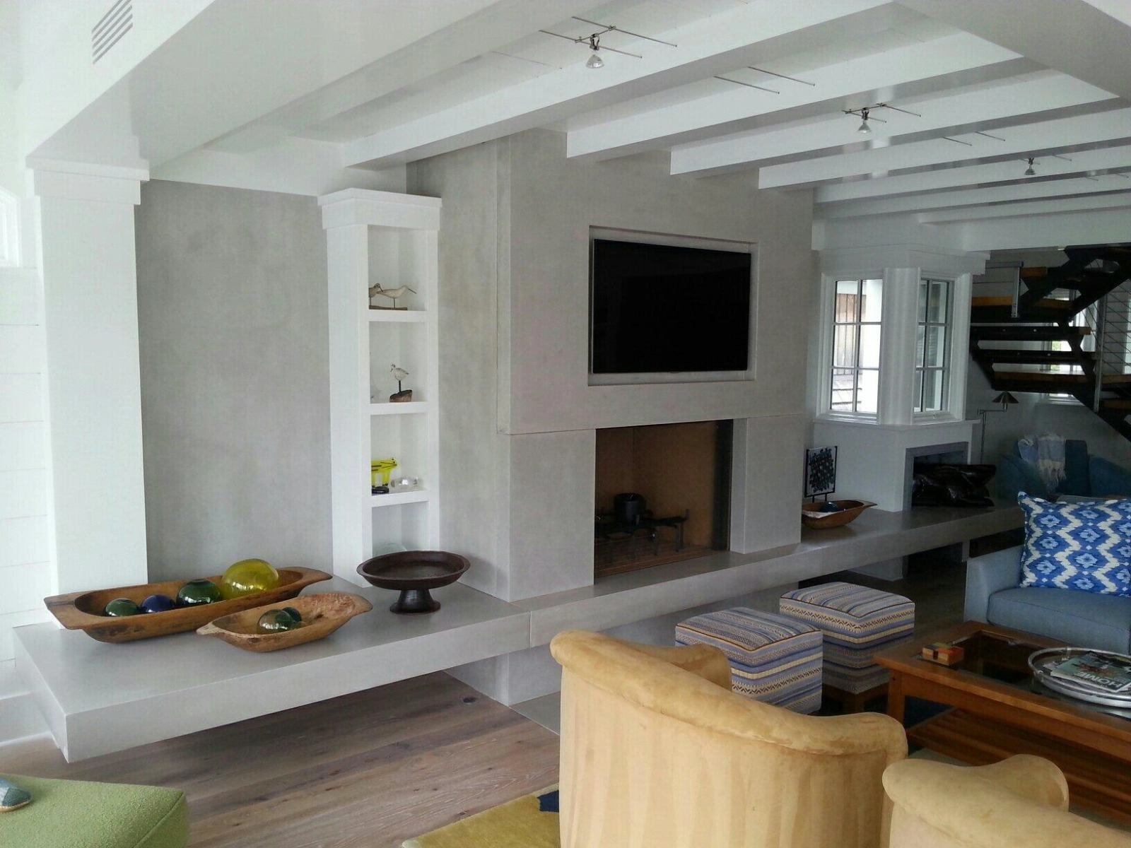 Concrete fireplace surround